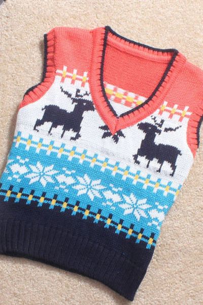 Áo len gile in tuần lộcak-030