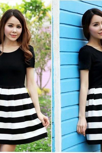 Set 02 đầm sọc mẹ bé - mc169 mã 0640