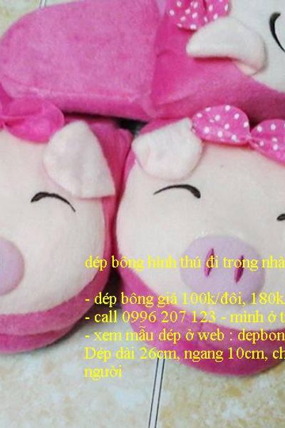 Dép bông hình thú đi trong nhà - có bao chân cho trẻ em