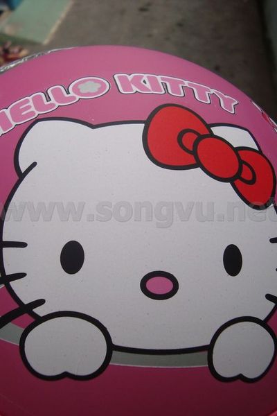 Nón bảo hiểm hello kitty kính ngoài ốp da