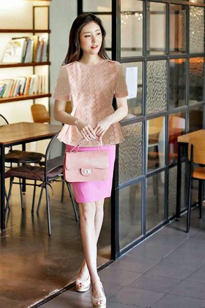 Áo somi peplum ren bi - mc125 mã 1194