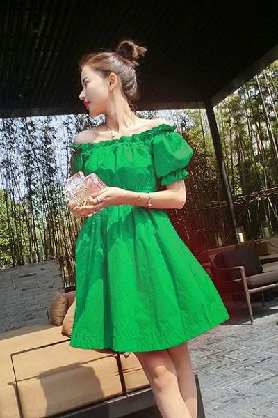 Đầm nhún trễ vai lucy - 0665