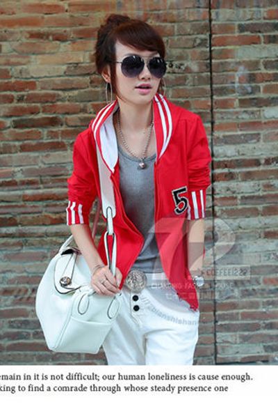 Áo khoác nữ viền sọc thời trang