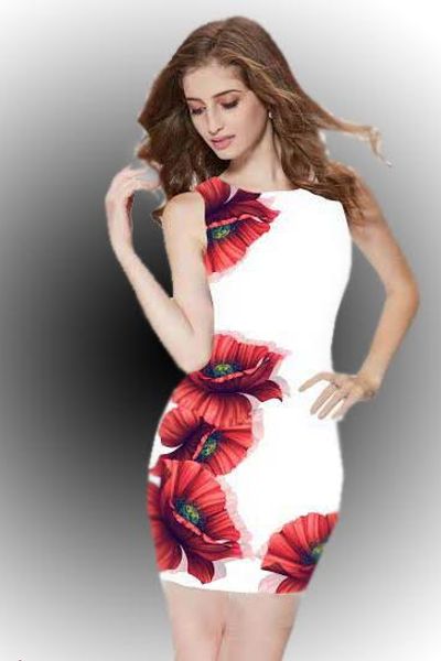 Đầm ôm body in 3d bông mh ld55-l180