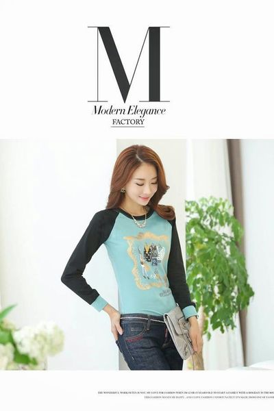 Áo thun nữ tay dài vạt xéo - 0978