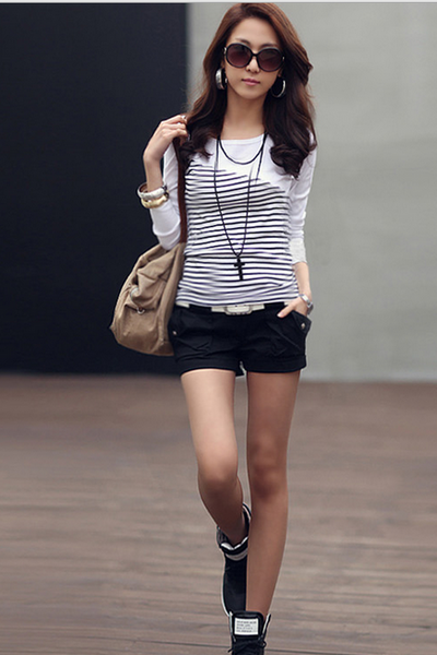 Áo dài tay kẻ chất dầy