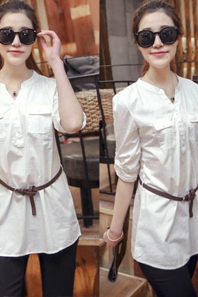 Áo somi phom dài 2 túi lớn - mc129 mã 1408