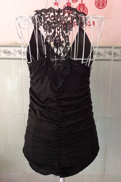 Mstt 016 -đầm thun ôm body phối ren lưng gợi cảm