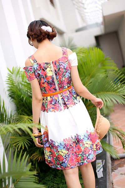 Đầm xòe hoadam d1004rn