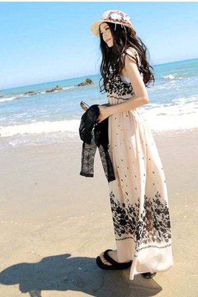 Chuyên sỉ maxi họa tiết hoa lá