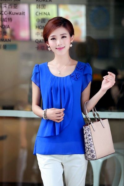Áo voan 2 lớp đính hoa - 0710