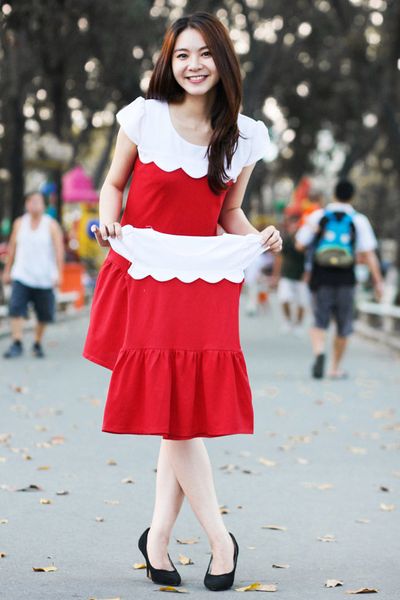 mẹ và bé đầm đôi xòe raglan miu miu xinh yêu cho mẹ và bé gái - 08158