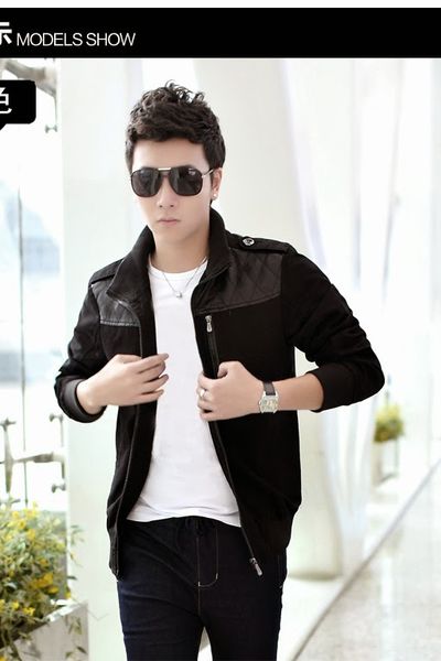 Áo khoác kaki nam phối da - ak0072