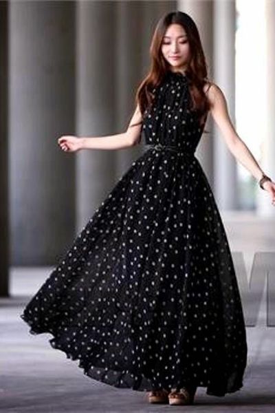 Đầm maxi chấm bi - 0628
