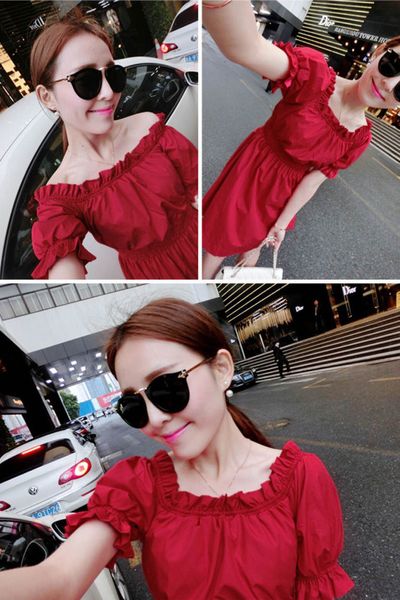 Đầm xòe tay nhún cách điệu - 1444