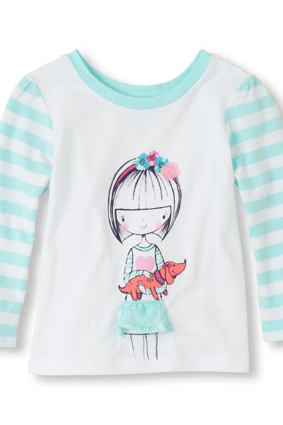 Q334 áo tay dài bé gái place 6m-4t thêu 3d rất đẹp