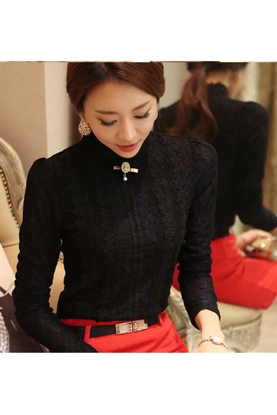 Áo sơ mi ren tay phồng ar0897