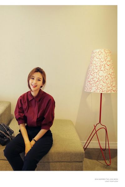 Áo somi cách điệu tay phồng - 0985