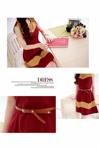 Đầm phối màu thu đông - 0064