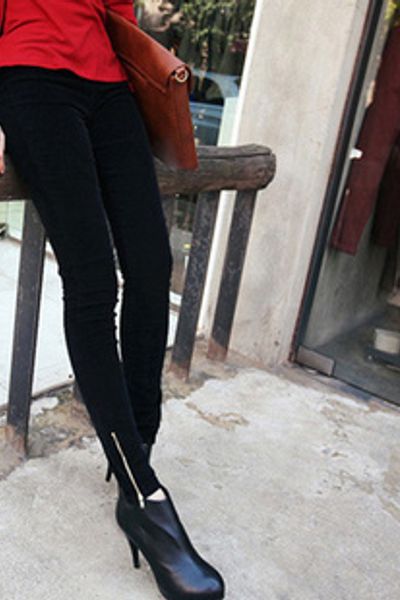 Legging thun khóa kéo