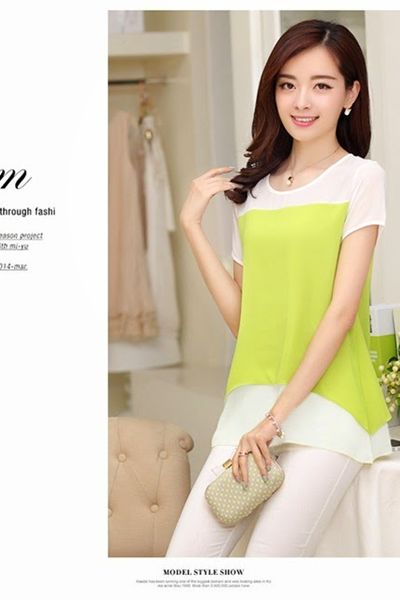 Áo voan 2 lớp phối màu demi - 0591