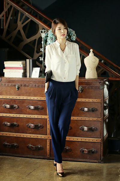 Áo somi cổ trụ phong cách - 0905