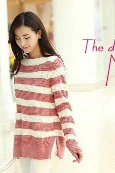 Áo len sọc oversize ms0945