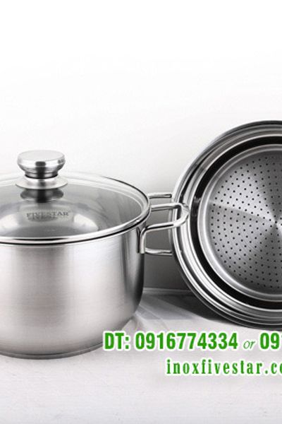 Bộ nồi xửng hấp inox fivestar 24cm
