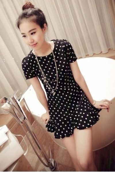 Đầm chấm bi đuôi cá - 1445