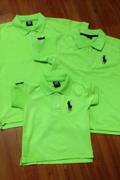 Áo thun polo gia đình ba mẹ bé
