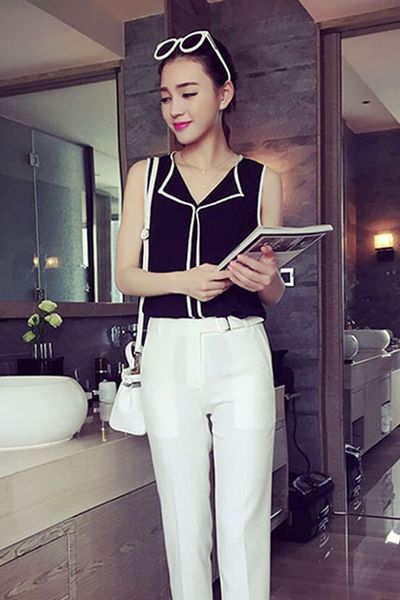 Áo viền màu cổ bẻ - 1516