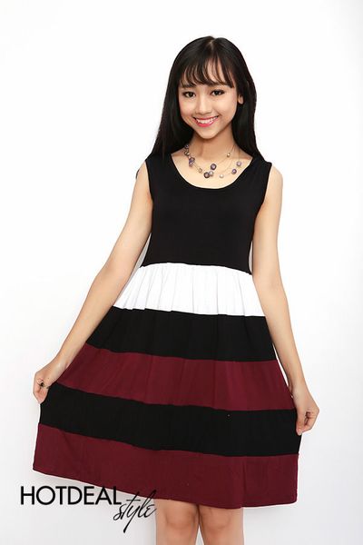 Đầm mặc nhà phối màu