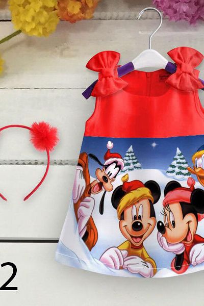 A18107 - 14/11 đầm 3d noel kèm băng đô cát giấyri 8size 1-8