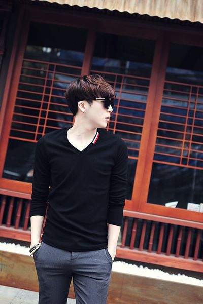Áo thun nam tay dài sọc