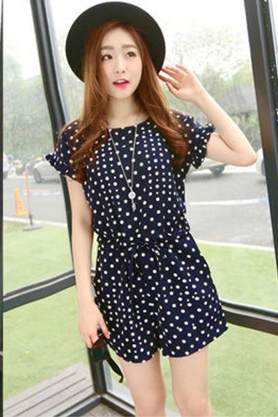 Jumpsuit chấm bi tay bèo - 1538