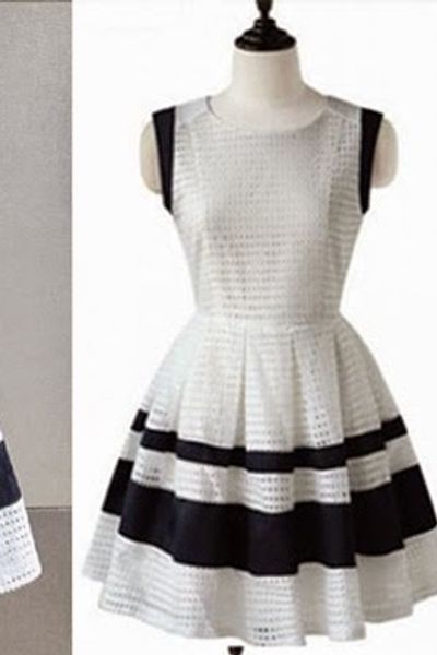 Đầm ren lưới sọc kim cương - 1390