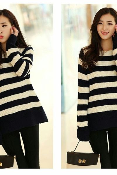 Áo len sọc oversize - 0945