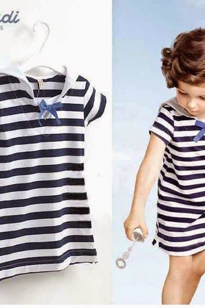 Đầm sọc thủy thủ baby - mc99