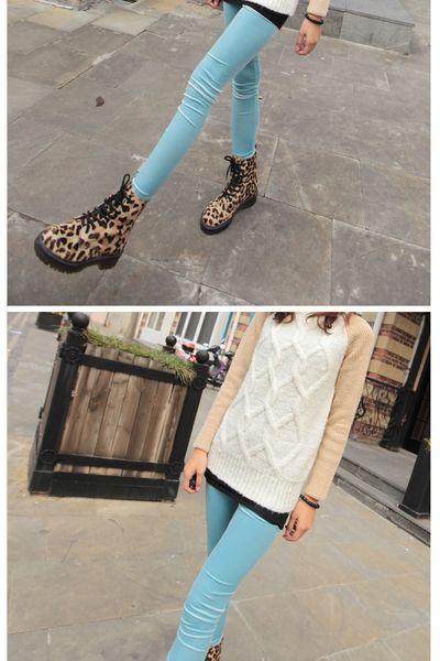 Quần legging nữ dáng dài phong cách thuần màu không họa tiết độc đáo