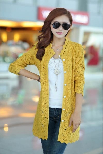 Áo len gợn sóng cài nút al0940