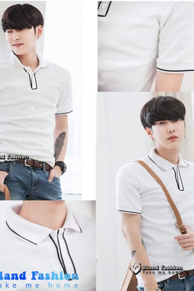 Áo thun nam cổ tim đơn giản hiệu bland fashion - giá sỉ