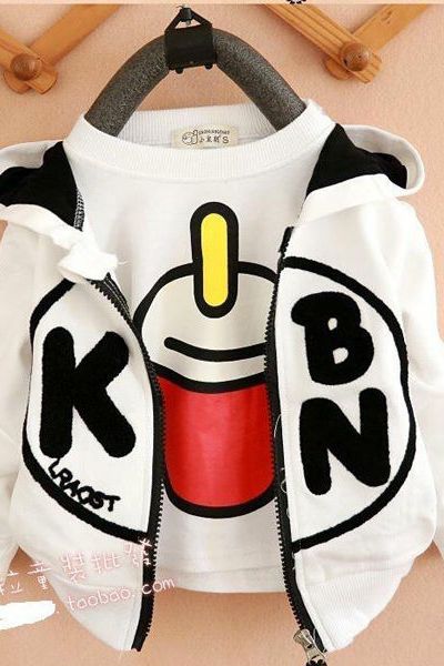 A17294 - 20/10little mon áo khoác nỉ da cá nón may lót 2 lớp hình thêuri 8size 1-8
