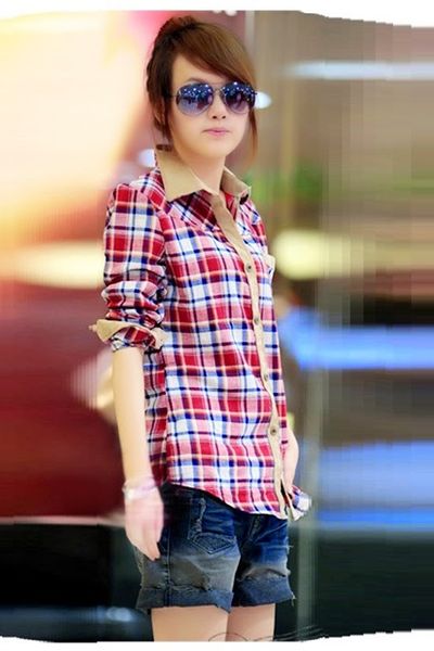 Áo somi caro viền màu - mc099 ms1276