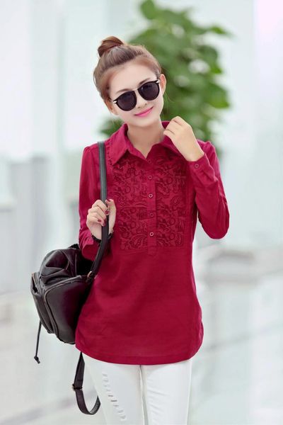 Áo somi phom dài phối ren - 0944