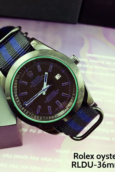 Đồng hồ armanidây dù dây đen mặt đen msdht-rolex oyster