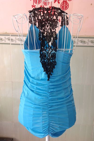 Mstt 016 -đầm thun ôm body phối ren lưng gợi cảm