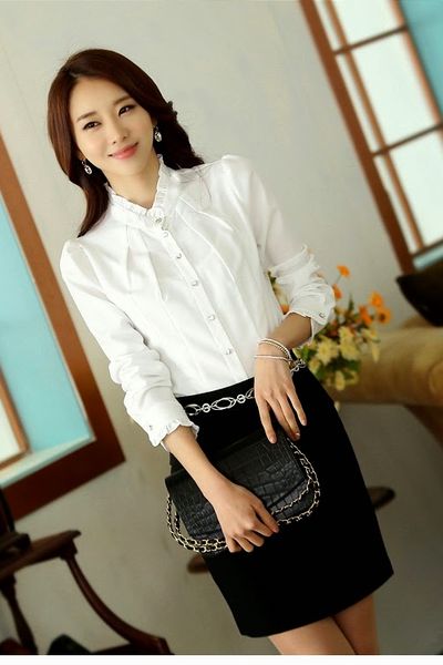 Sơ mi công sở cổ viền bèo ms1109