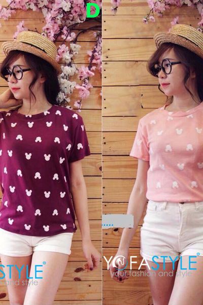 Áo thun nữ tay ngắn dễ thương giá xưởng