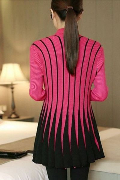 Áo khoác len dáng dài sọc đứng - gs190 - al0972