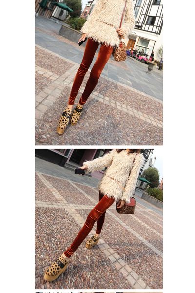 Quần legging nữ dáng dài phong cách thuần màu không họa tiết độc đáo